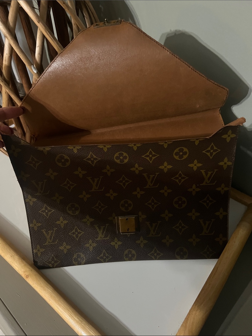 Louis Vuitton Monogram Envelope Beiefcase in Brown with Gold Hardware-Project - Picture 3 of 12